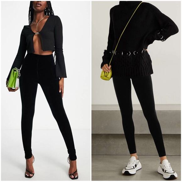 REVOLVE x COMMANDO Perfect Control Velvet Legging in Black WitchyCore New M - Picture 1 of 8